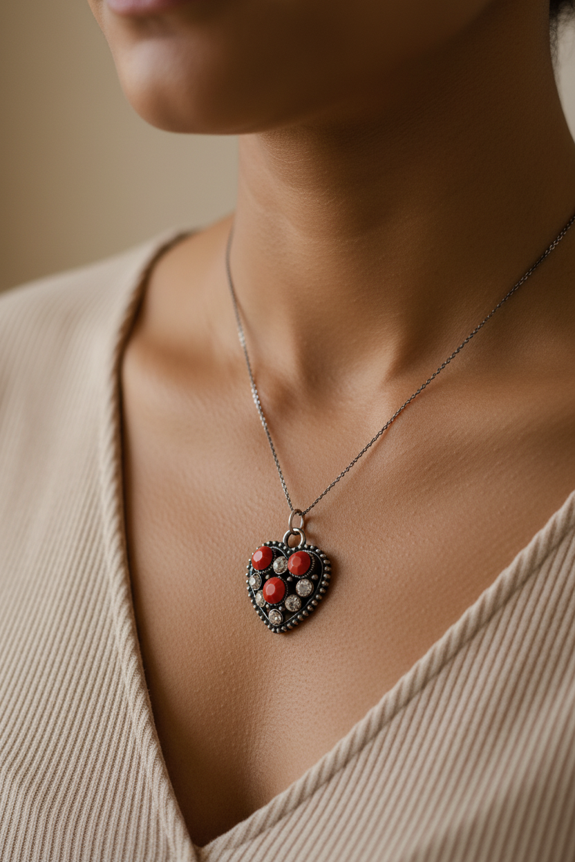 Collier porté - femme métisse