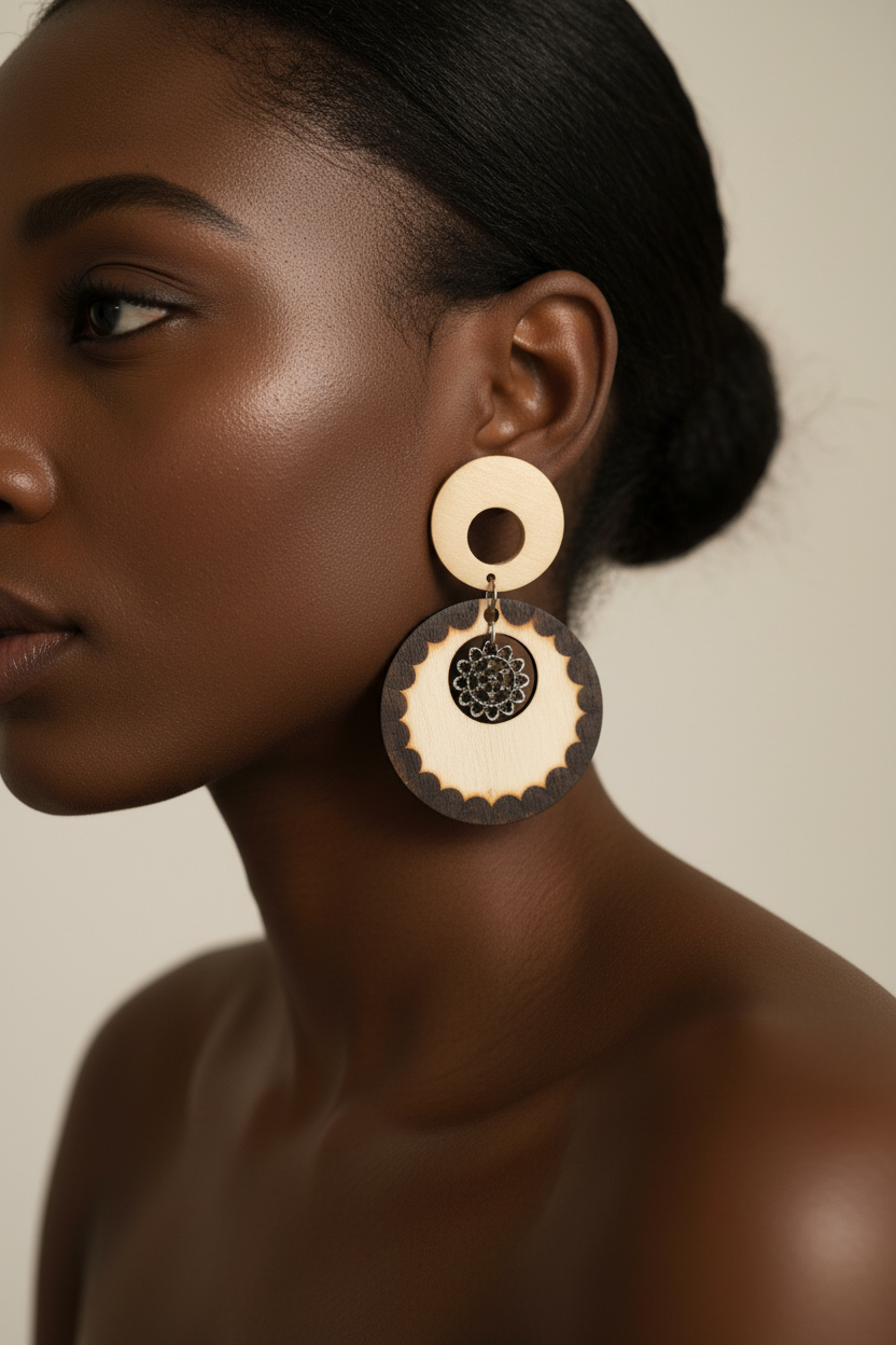 Boucles d'Oreilles Bois