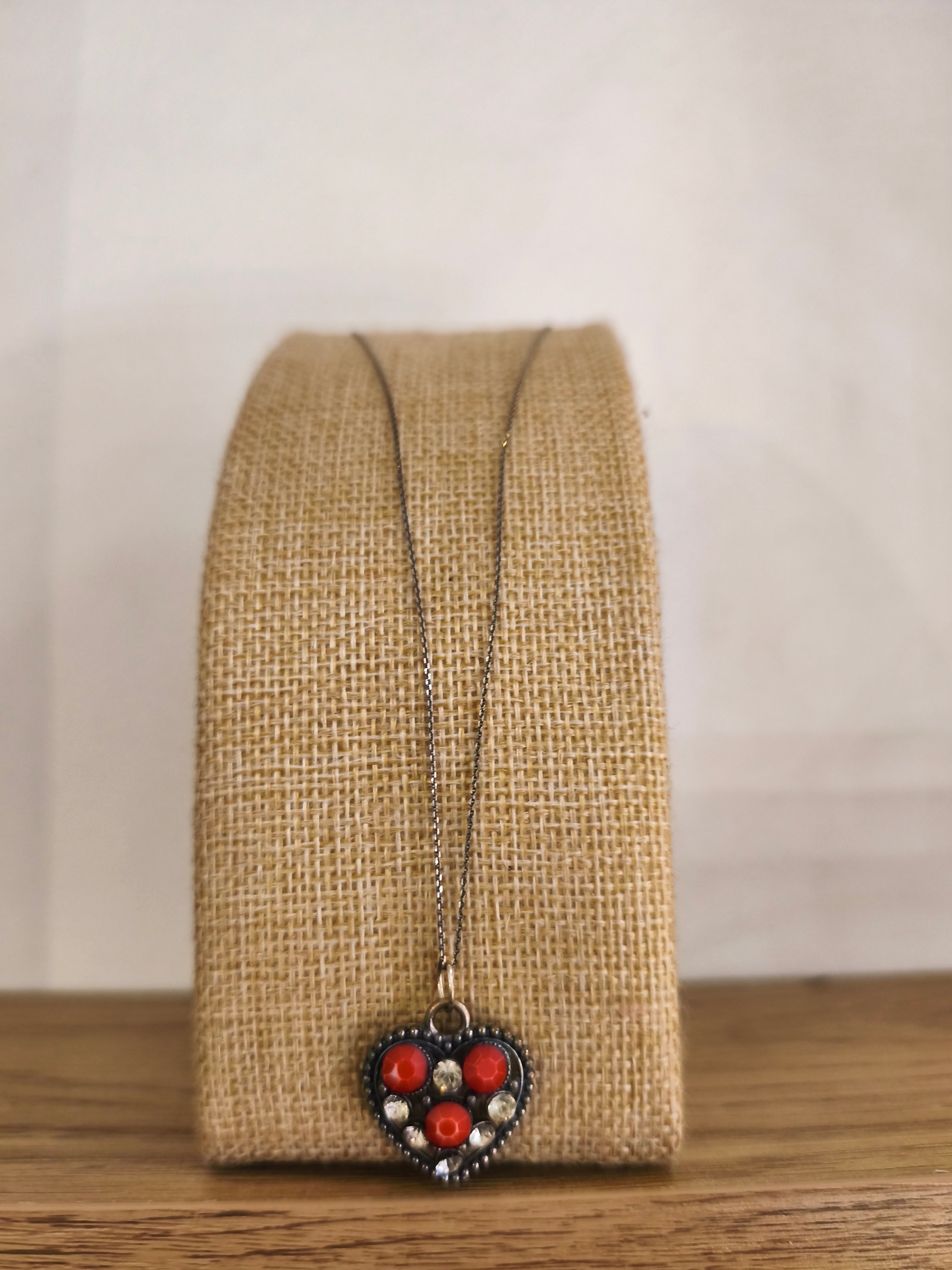 Parure Cœur Corail - Collier & Boucles d'Oreilles